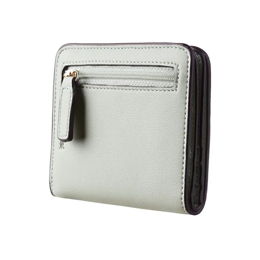 Light Green Leather Compact Wallet